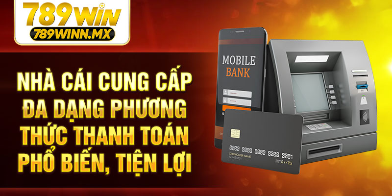 Nhà cái cung cấp đa dạng phương thức thanh toán phổ biến, tiện lợi